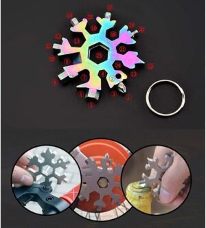 -18 in 1 Multifunctional Stainless Steel Portable Snowflake Screwdriver Bottle Opener for Daily Travel Camping Adventure-B091BNTGWN