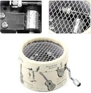 Hand Crank Music Box Mini Violin Pattern Mechanical Classic Craft Box Christmas Birthday Gift-B091D3B3FY