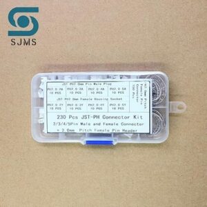 230 Pcs/Box Kit PH2.0 2p 3p 4p 5p Pin 2.0 mm ConnectorPlug + Straight Needle + Terminal Socket Header Wire Adaptor- B0CQWNFFHH