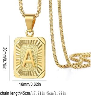 Fashion Letter Gold Color Pendant Necklace for Men Women Cuban Chain Couple Charm Initial Necklace Choker Jewelry Collar
