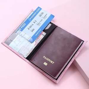 Light Blue Travel Passport ID Card Cover Holder Case Faux Leather Color May Little Different-B0DCB2N3XZ