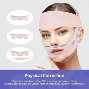 V Shaped Mask Strap Double-Chin Reducer Face Slimming Bandage Face Lifting Belt Double Deck Tightener Slim Strap 1Pcs (Type A)