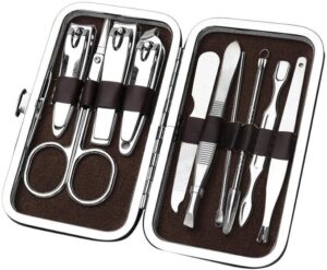 Alna 10 Piece Stainless Steel Manicure Kit Nail Clippers-B091C14G3B