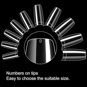 500PCS Transparent False Nails Tips Lady French Style Acrylic Artificial Tip Manicure with Box of 10 Sizes for Nail Art Salons and Home DIY-B0DJD2RDN5