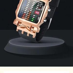 1Pcs New Digital Watch For Men Women 2022 Binary Luminous Cool Sports Style Electronic LED Display Dial Soft Wristband Men's Watch-B0CR6ZT723