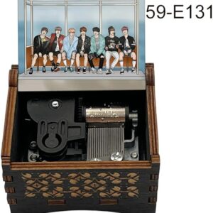 [1Pcs] Black Wood Auto mechanical Music Box for piano guitar Friends birthday New year Christmas gift-B0D96KCPCP