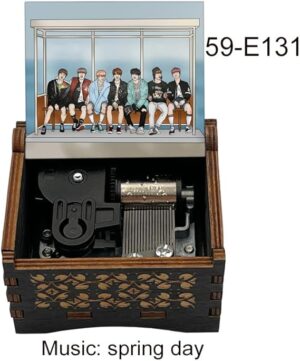 [1Pcs] Black Wood Auto mechanical Music Box for piano guitar Friends birthday New year Christmas gift-B0D96KCPCP