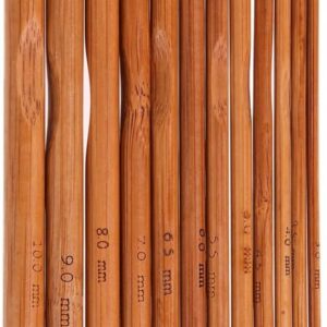 12pcs/set Carbonized Bamboo Needles Crochet Hooks,Knitting Needles, Knitting Tools Sweater Scarf Hat Weaving Tools-‎ B0C3Z7DN9N