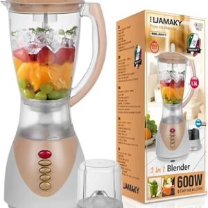 JAMAKY High Performance Power Blender 2 IN 1, 600W - 400ML Grinding Cup with 1.5L Plastic Cup 40 * 18 * 18CM-B0DGNJJ8QX