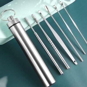 6pcs-set Stainless Steel Ear Picking Tool Set Ear Wax Remover Cleaner Ear Cleaning Spoon Ear Protector Ear Picker-B0BDWPWDTW
