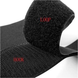[1 Meter Hook + 1 Meter Loop] Black Scotch Tape Nylon Hook Loop Fastener No Glue Sewing Magic Tape Cable Ties Sewing Strips Accessories-B0CP4G1BV3