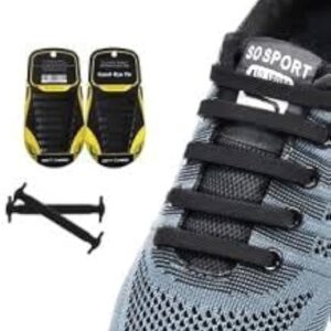 14pcs/Lot Shoes Accessories Elastic Silicone Shoelaces Elastic Shoelace Creative Lazy Silicone Laces No Tie Rubber Lace (Black)-B0CHMTW3PX