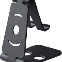 Phone Holder Universal Dual Foldable Adjustable Desk Stand Multi Angle Plastic Phone Stand Mount for iPhone X / 8/7 / 6/5 Samsung Galaxy S8 S7 S6 LG HTC and Mini Tablets Black-B098V127CD
