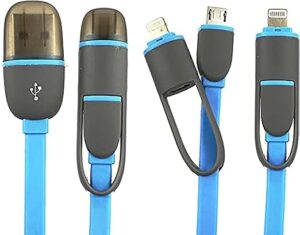 -Touch 2 in 1 USB Data Transfer Cable & Charger - Blue-B091JGYPQJ