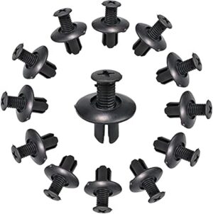 100Pcs 8mm Plastic Fasteners Screw Car Bumper Black Rivet Car Fastener Clips for Most Car Type
