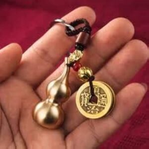 1 pcs - Handmade Rope Lucky Feng Shui Hanging Vintage Brass Money Bag Keychain Pendant Jewelry Ancient Five Emperors Coins Car Key Chain (B)-B0BNXVCJWX