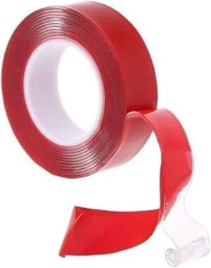 Red Double Sided Adhesive Tape High Strength Acrylic Gel Transparent Car Fix-B0969156LL