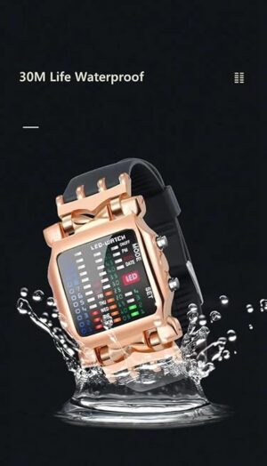 1Pcs New Digital Watch For Men Women 2022 Binary Luminous Cool Sports Style Electronic LED Display Dial Soft Wristband Men's Watch-B0CR6ZT723