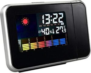 Alarm Clocks Multi-functional Digital LCD Screen LED Projector Alarm Clock Weather Display Station-B091BSDRL7