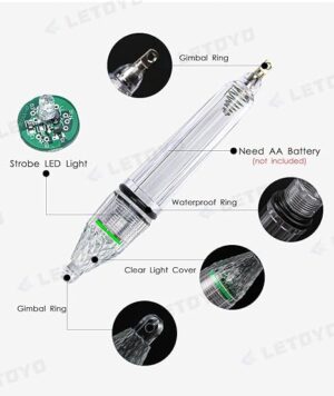 [1PC] LED Deep Fishing Lamps 17 cm AA Battery Underwater LED Fish Lure Electronic Bait Tackle Fish Finder Lamp Attractor Lure Light-‎B0CFT66VMS
