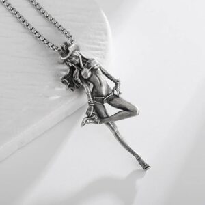 [1 PCs-AL20174-Silver ] Retro Gothic Style Four Wings Angel Figure Pendant for Men and Women Casual Personality Jewelry Couple Accessories