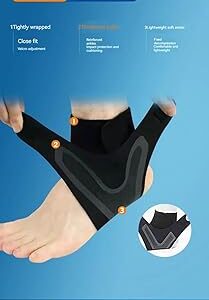 1 Pcs Ankle Brace Adjustable Compression Ankle Support Elastic Ankle Guard Pain Relief Strap Basketball Ankle Brace Support (Large, Left) -‎ B0DKNYRVFW