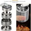 2 Inch Hand Crank Grinder, Portable Grinder with Clear Top Cover, 4 Layers Silver Grinder with Handle-B0DM98JQML