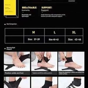 1 Pcs Ankle Brace Adjustable Compression Ankle Support Elastic Ankle Guard Pain Relief Strap Basketball Ankle Brace Support (Large, Left) -‎ B0DKNYRVFW