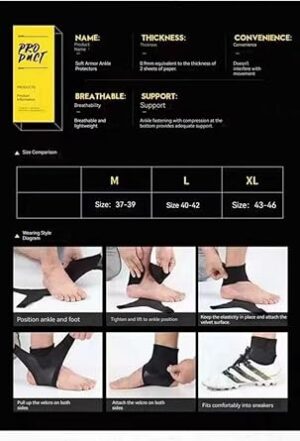 1 Pcs Ankle Brace Adjustable Compression Ankle Support Elastic Ankle Guard Pain Relief Strap Basketball Ankle Brace Support (Large, Left) -‎ B0DKNYRVFW