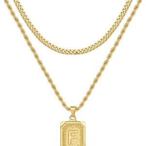 61uH5B7TueL._AC_SX679_ (F) Letter Gold Color Pendant Necklace for Men Women Cuban Chain Couple Charm Initial Necklace Choker Jewelry Collar-B0C1QDPB1N
