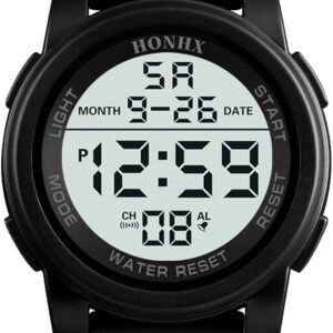 [ 1pcs ] 50m Waterproof Mens Led Watch Multifunction Sport Women Outdoor Electronic Watch Minimalist Fashion Ultra Thin Watches Fashion(White BG)-B0D4KK9ZYL