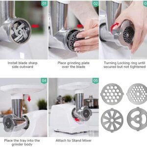 [1Pcs] Food Grinding Blade Stainless Steel Grinding Blade Replacement Meat Grinder Plate Disc for Mincer Machine [ With ear 5.8cm - without ear 5.4cm]B0CJRBVYK6