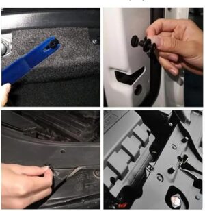 100Pcs 8mm Plastic Fasteners Screw Car Bumper Black Rivet Car Fastener Clips for Most Car Type-B0DG36GFFC