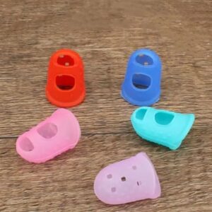 5 PCS Guitar Thumb Picks 3d Pen Mat Silicone Mitts Cover Guitar Picks Medium Hot Glue Finger Caps Finger Cot Random Color-B0D5P4PQC8