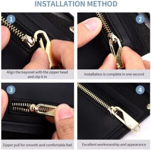 EAUSO Zipper Puller, Zipper Slider Replacement, Zipper Slider Puller, Instant Zipper Repair Kit, Replacement for Broken Buckle, Travel Bag, Suitcase, Zipper Head, DIY-‎ B0CHBQLNJX