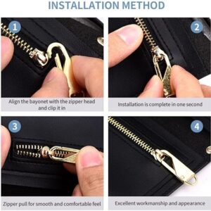 EAUSO Zipper Puller, Zipper Slider Replacement, Zipper Slider Puller, Instant Zipper Repair Kit, Replacement for Broken Buckle, Travel Bag, Suitcase, Zipper Head, DIY-‎ B0CHBQLNJX