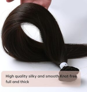 HAIRCUBE Clip in Hair Extension Natural Black to brown Full Straight Hair Extension Ins for Women Synthetic Heat Resistant 24 Inch-B09BN2HYJT