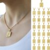 Fashion Letter Gold Color Pendant Necklace for Men Women Cuban Chain Couple Charm Initial Necklace Choker Jewelry Collar