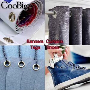 100 Sets Metal Eyelet Grommet Ring Kit for Garment Canvas Sewing Accessories Silver - (Dia. 6mm)-B0C2HW5S6Y