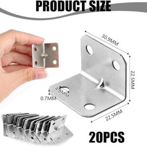 715f+NEukDL._AC_SX522_ Set of 10 Reinforced Right Angle Brackets (23 x 23mm), 90 Degree Iron Angle Bracket - Bracket Joint Bracket, Durable Stability for Your Carpentry Projects