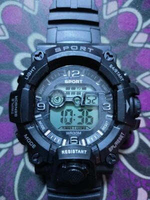 Men's and Kids Digital Rubber Sport Watch (Black)-B0DMXJZX59