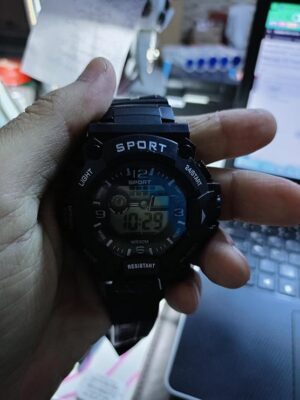 Men's and Kids Digital Rubber Sport Watch (Black)-B0DMXJZX59