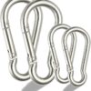 VIDELLY 4 Pieces Spring Snap Hook Carabiner 304 Stainless Steel Carabiner Clips Heavy Duty Quick Link Hook Outdoor Small Keychain Carabiner for Home Outdoor Sport Fishing Hiking Traveling(M10, M6)-B08ZNJLMDY