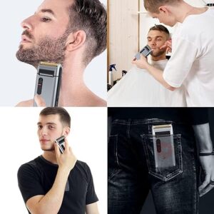 [1Pcs} Aluminum Rechargeable Electric Razor for Men - Quick Charge, Continuous Shaving, and Super Hard Titanium Alloy Plating Foil for a Comfortable Grooming Experience, Beard Trimmer, 3W-B0DFQLDGP4