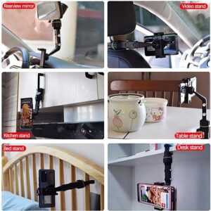 Multifunctional 360° Degree Rotatable Auto Rearview Mirror Phone Holder,Universal Car Rearview Mirror Mount Phone and GPS Holder,Vehicle Back Seat Mobile Phone Holder For All Cell Phones-B0CM6T5Y8H