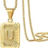 Fashion Letter Gold Color Pendant Necklace for Men Women Cuban Chain Couple Charm Initial Necklace Choker Jewelry Collar