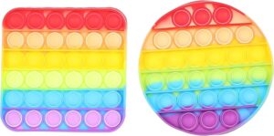 Generic Relieving anxiety push pops bubble fidget sensory toy (rainbow, pack of 2)B096RJWR4N