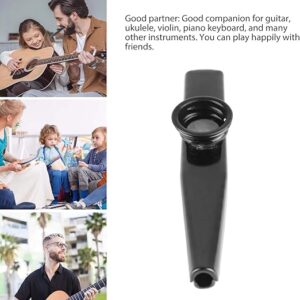 Metal Kazoo Harmonica Mouth Flute Kids Party Gift Musical Instrument Professional Performce Diaphragm Guitar Ukulele Lovers (Black) B0DJV473PD