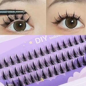 Thin Band Clusters Eyelashes Curly Shining Eyes Natural Grafting Lashes for Birthday Party Necessity Variation: 10mm 48Pcs-B0DMX8BLW8
