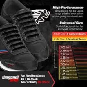 14pcs/Lot Shoes Accessories Elastic Silicone Shoelaces Elastic Shoelace Creative Lazy Silicone Laces No Tie Rubber Lace (Black)-B0CHMTW3PX